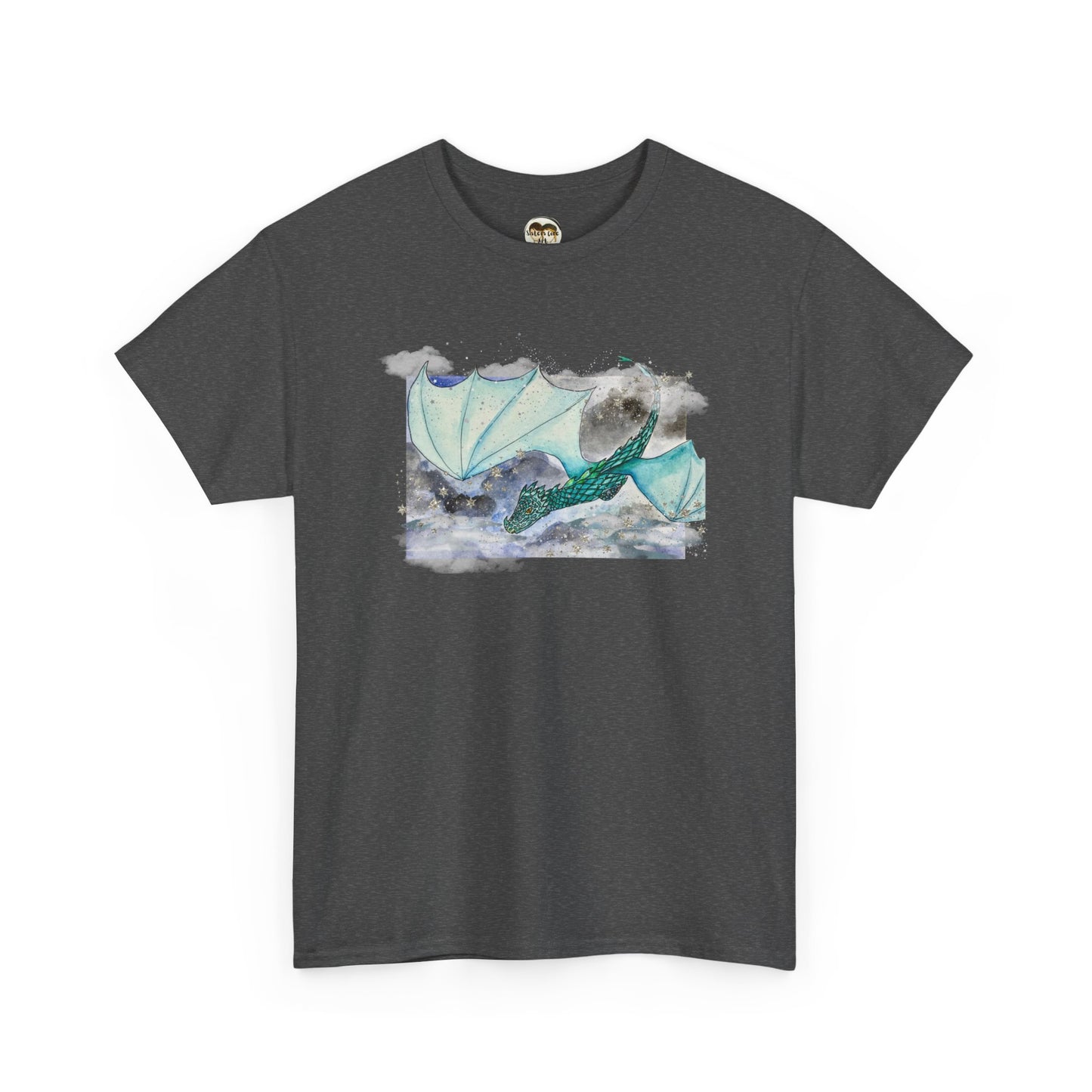 Dragon Flying through Storm Clouds Unisex Tee, Fantasy T-Shirt, Dragon Lover Gift, Eco-Friendly Apparel, Comfortable Casual Top, Unique Graphic Tee