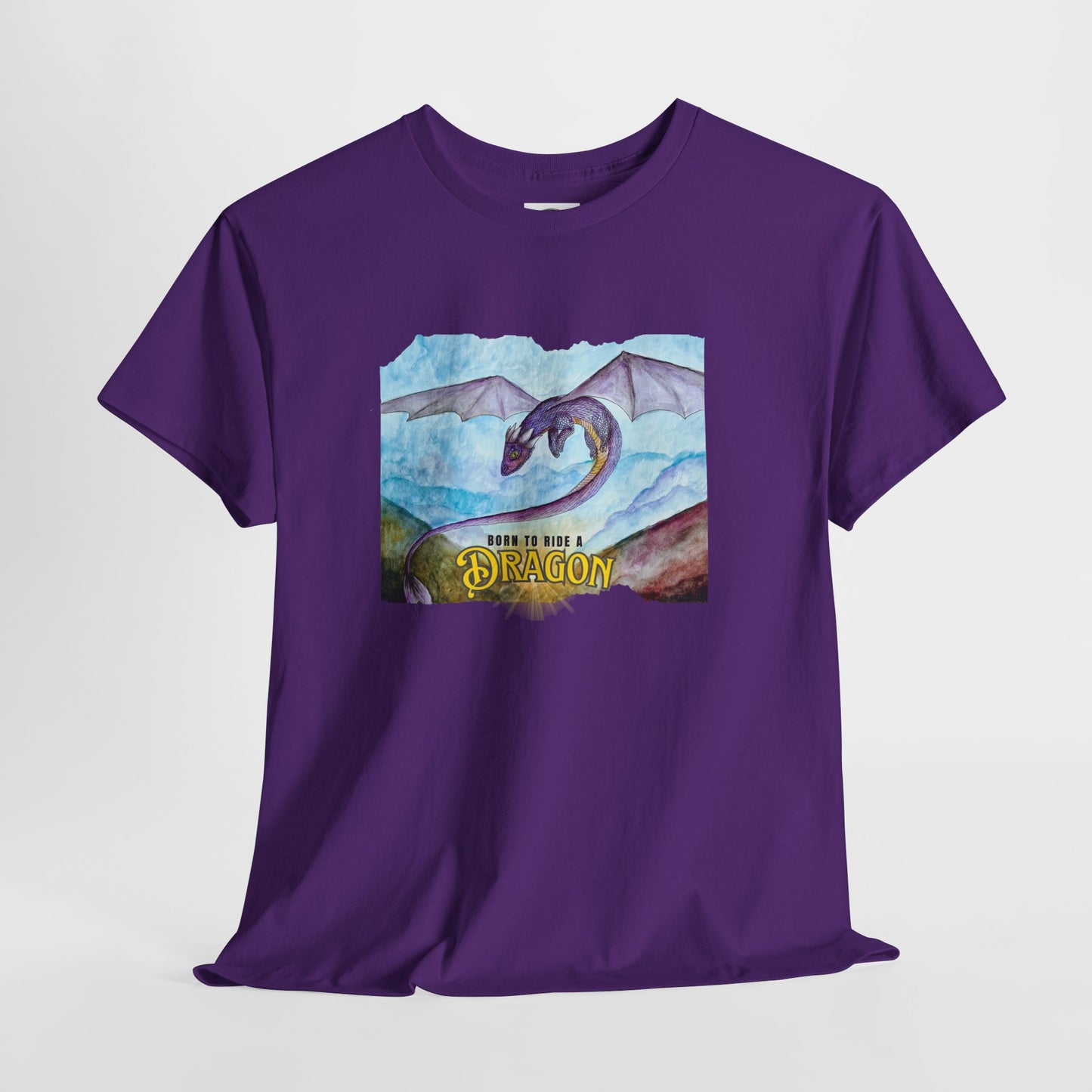 Dragon Graphic Unisex Heavy Cotton Tee, Fantasy T-Shirt, Gift for Dragon Lovers, Casual Wear, Birthday Gift, Geek Clothing