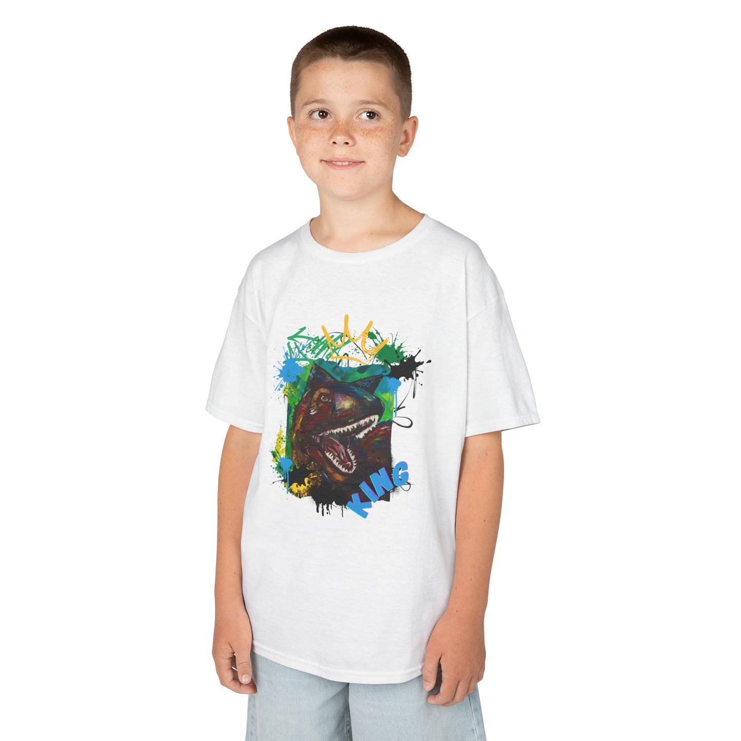 Dino King Kids Tee, Fun Dinosaur Shirt, Gift for Young Explorers, Birthday Party Outfit, School Shirt
