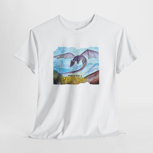 Dragon Graphic Unisex Heavy Cotton Tee, Fantasy T-Shirt, Gift for Dragon Lovers, Casual Wear, Birthday Gift, Geek Clothing