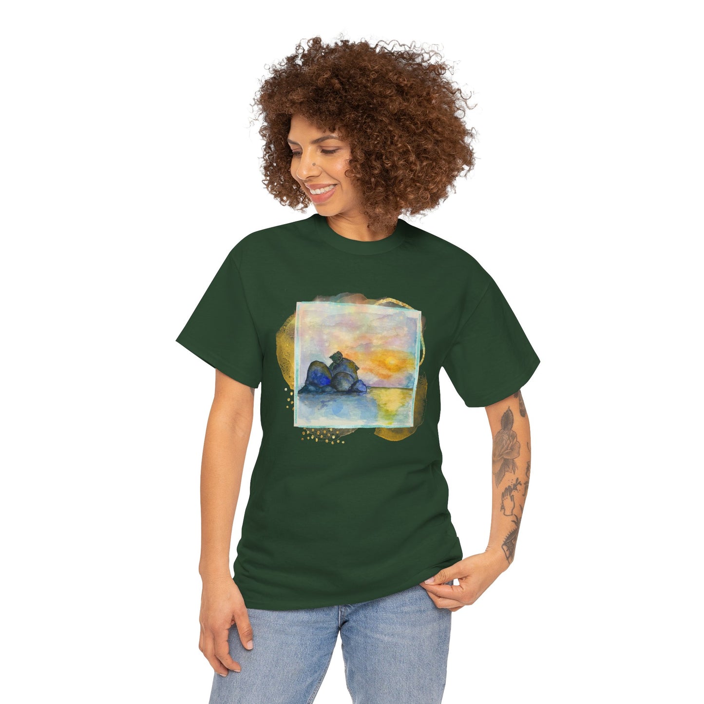 Sunset Dragon Unisex Tee, Unique Gift for Fantasy Lovers, Eco- Friendly Fashion