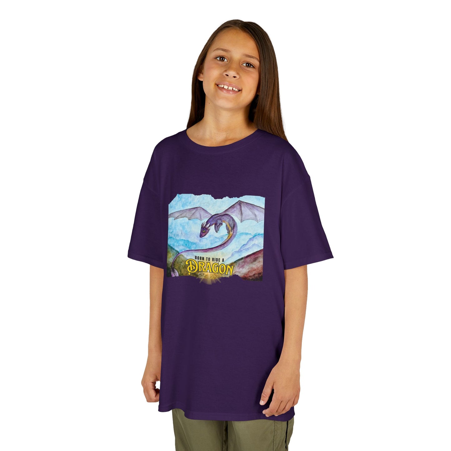 Fantasy Dragon Kids Tee, Born to Ride a Dragon Kids Shirt, Dragon Lover Gift, Children's Apparel, Unique Tee for Boys and Girls