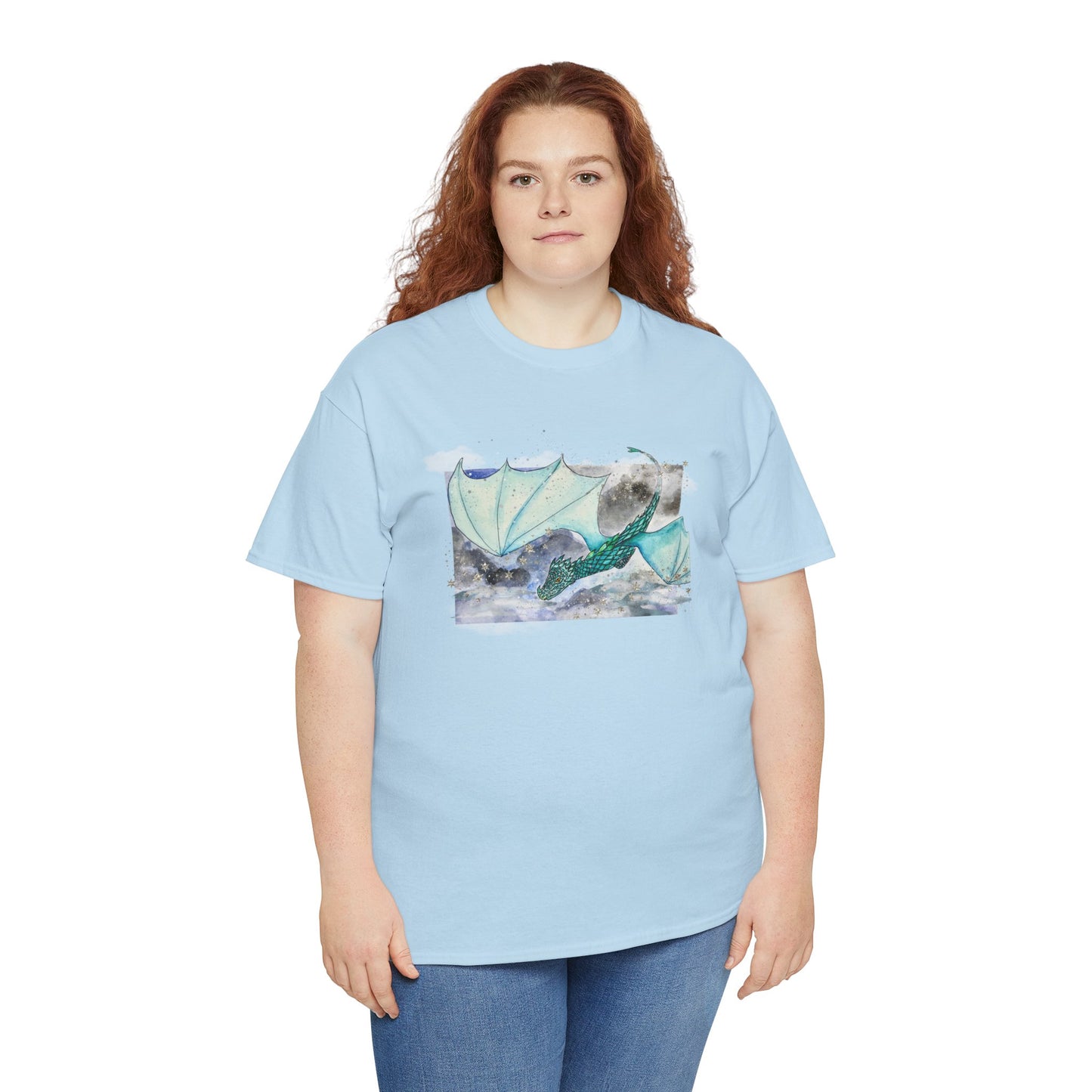 Dragon Flying through Storm Clouds Unisex Tee, Fantasy T-Shirt, Dragon Lover Gift, Eco-Friendly Apparel, Comfortable Casual Top, Unique Graphic Tee