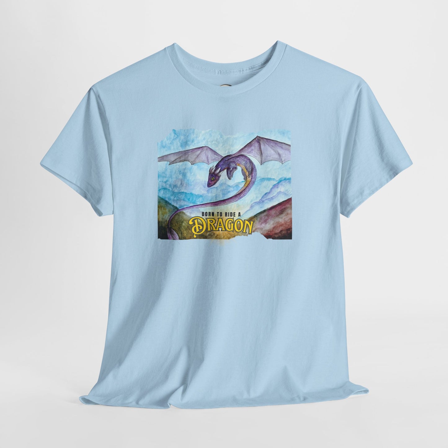 Dragon Graphic Unisex Heavy Cotton Tee, Fantasy T-Shirt, Gift for Dragon Lovers, Casual Wear, Birthday Gift, Geek Clothing