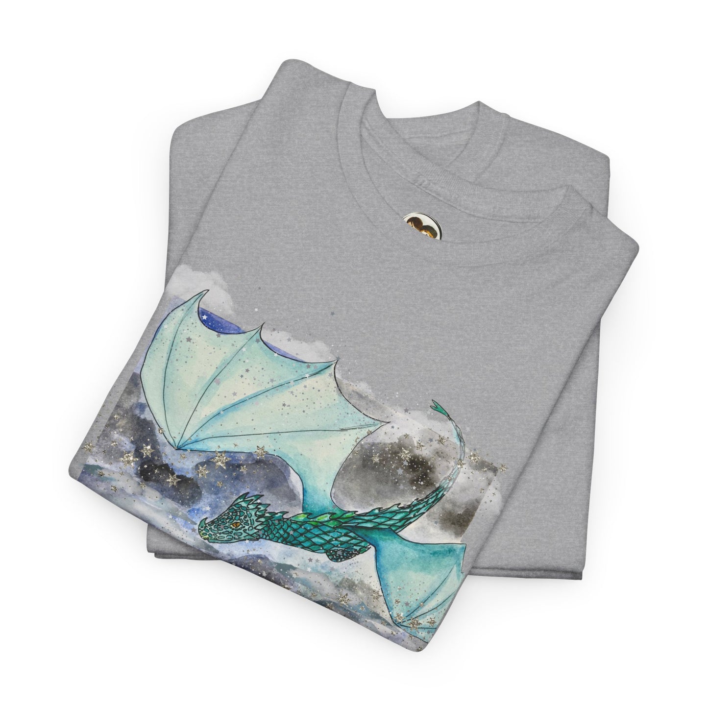 Dragon Flying through Storm Clouds Unisex Tee, Fantasy T-Shirt, Dragon Lover Gift, Eco-Friendly Apparel, Comfortable Casual Top, Unique Graphic Tee