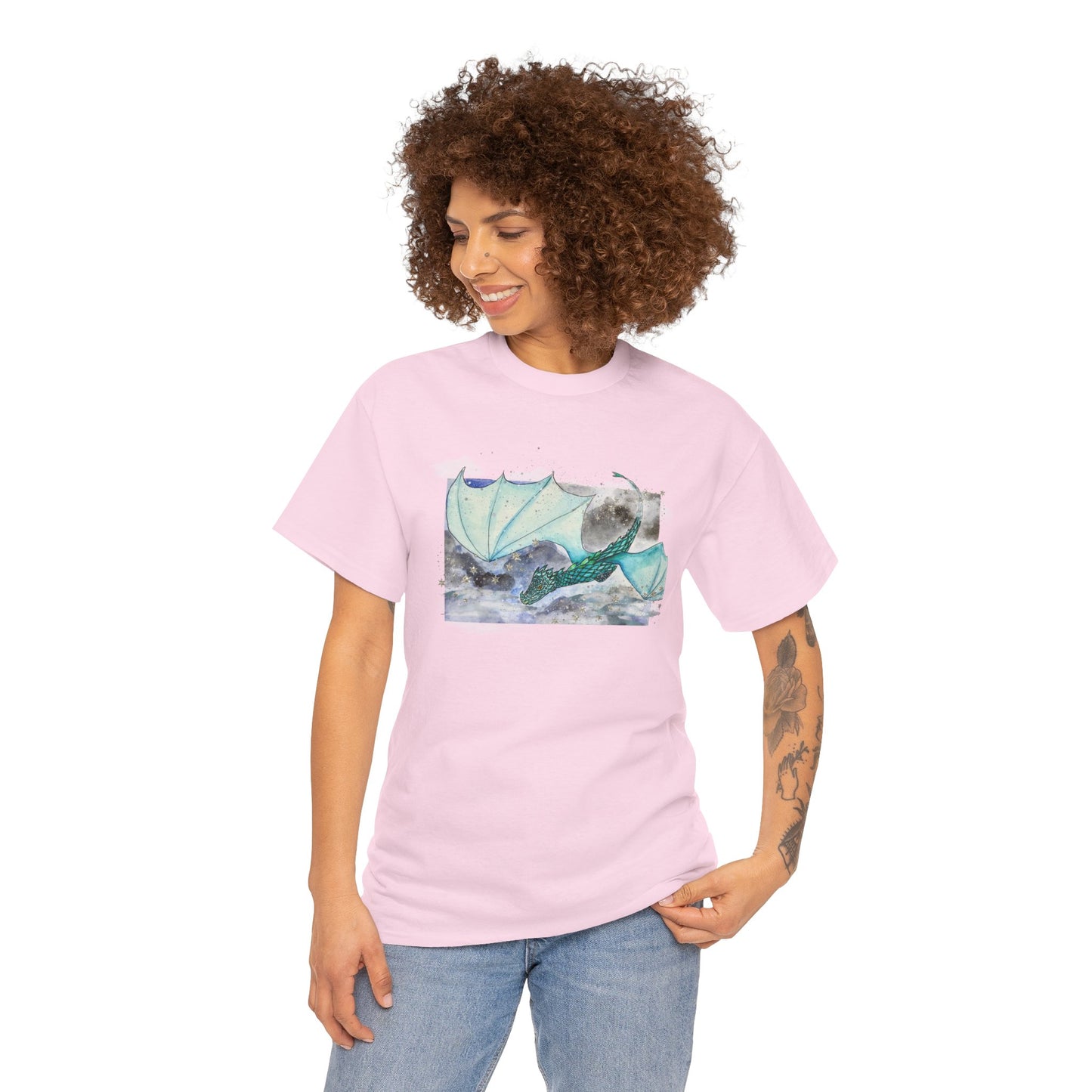 Dragon Flying through Storm Clouds Unisex Tee, Fantasy T-Shirt, Dragon Lover Gift, Eco-Friendly Apparel, Comfortable Casual Top, Unique Graphic Tee