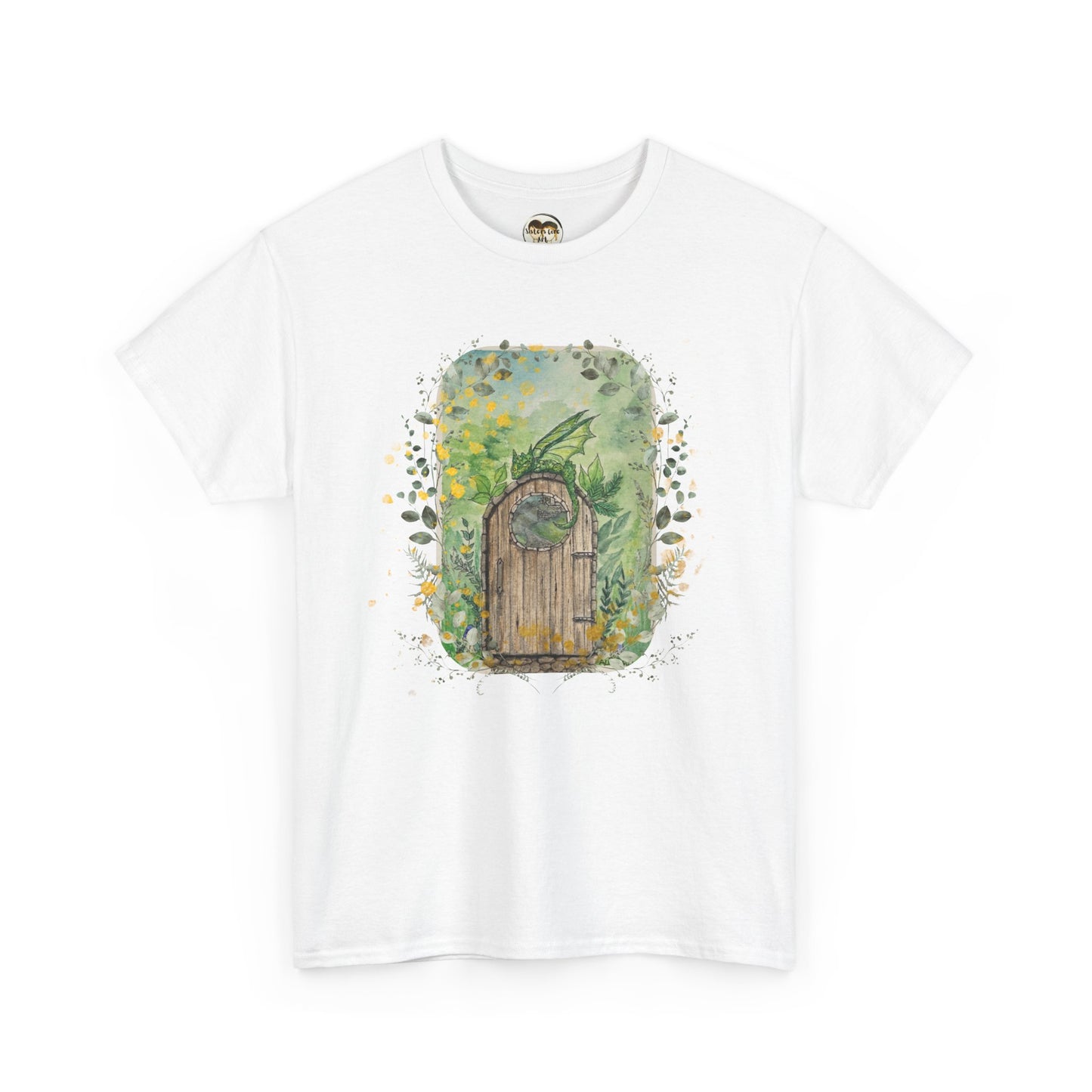Dragon Guarding the Garden Gate Tee, Perfect Gift for Dragon Lover, Fall Style T-shirt, Fantasy Gift, Eco-Friendly Style