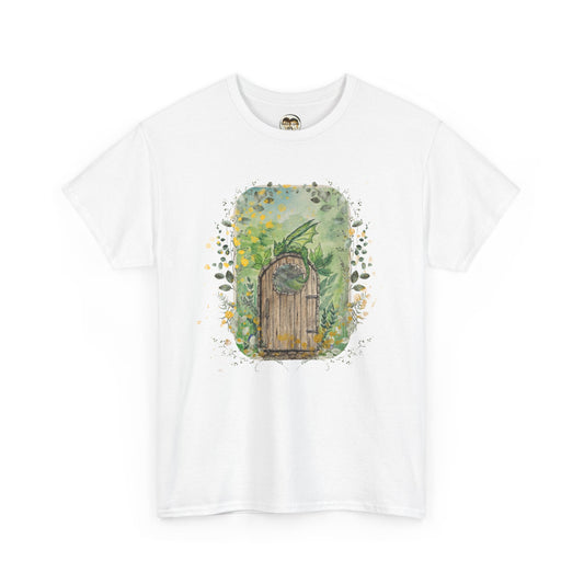 Dragon Guarding the Garden Gate Tee, Perfect Gift for Dragon Lover, Fall Style T-shirt, Fantasy Gift, Eco-Friendly Style