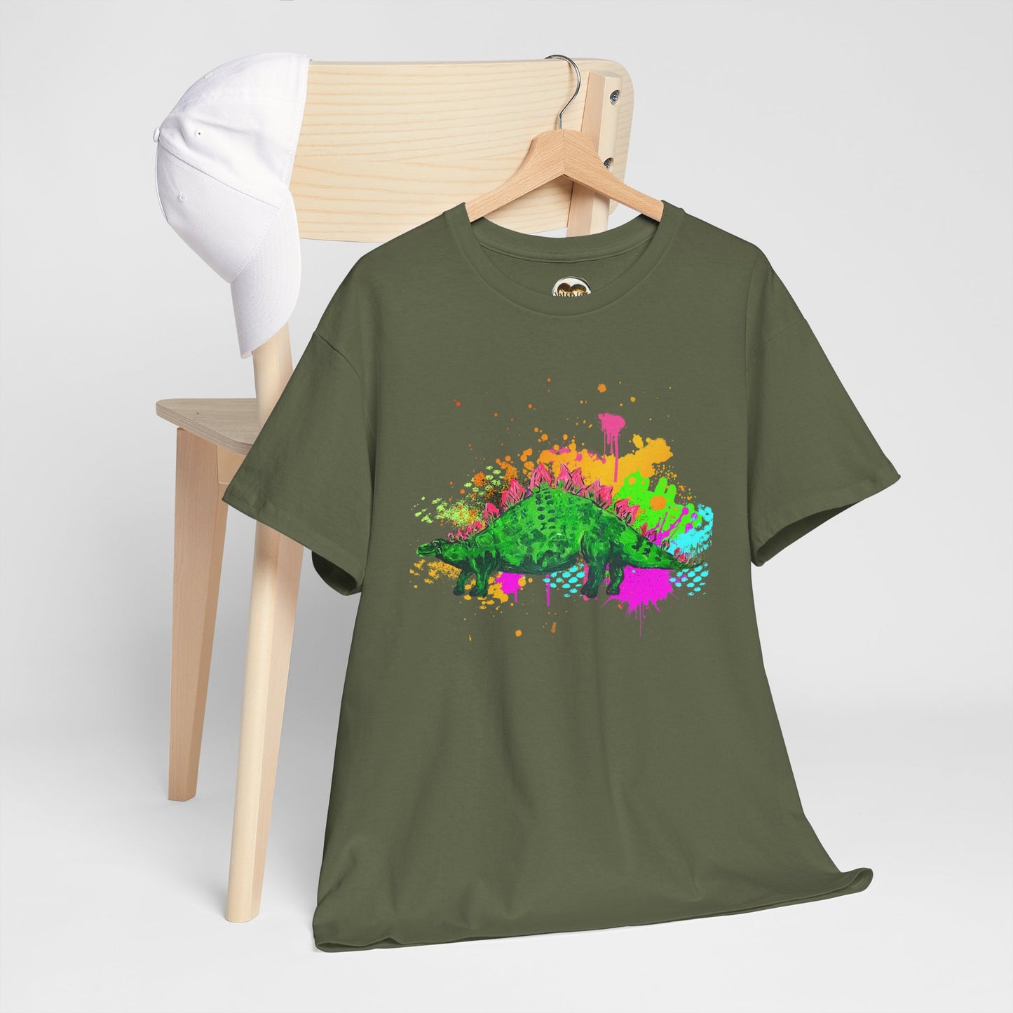 Stegosaurs Colorful Artist Unisex Heavy Cotton Graphic Tee
