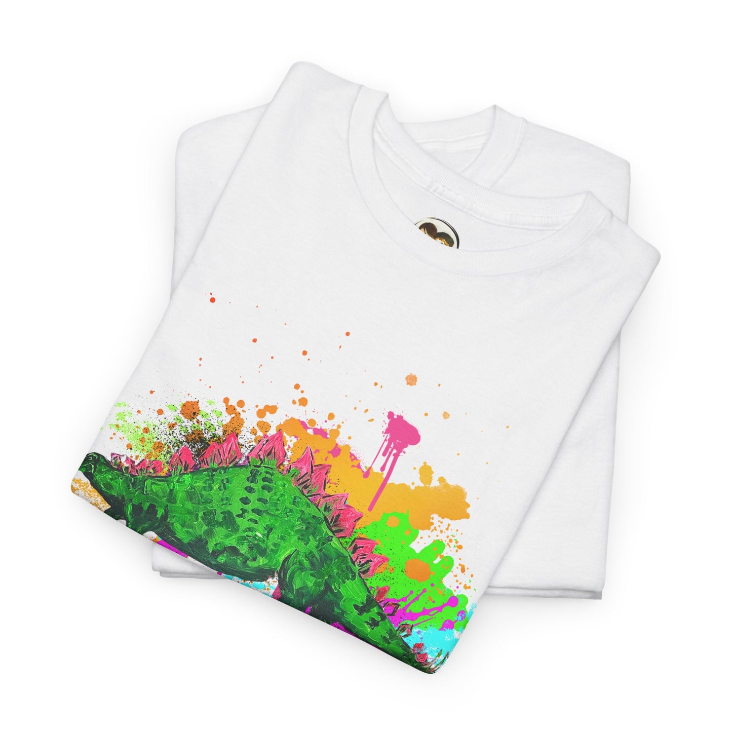 Stegosaurs Colorful Artist Unisex Heavy Cotton Graphic Tee