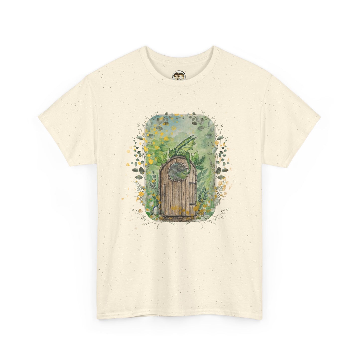 Dragon Guarding the Garden Gate Tee, Perfect Gift for Dragon Lover, Fall Style T-shirt, Fantasy Gift, Eco-Friendly Style