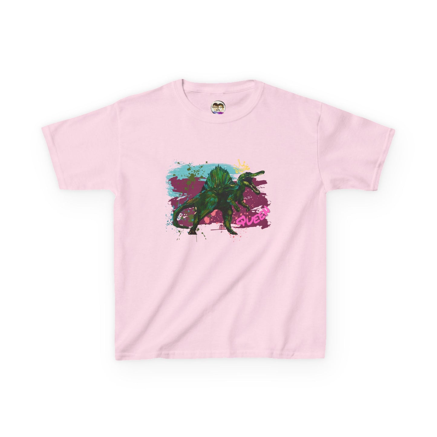 Kids Spinosaurus Queen of the Dinosaurs Graphic Tee, Fun Kids Shirt, Playful Dinosaur Art